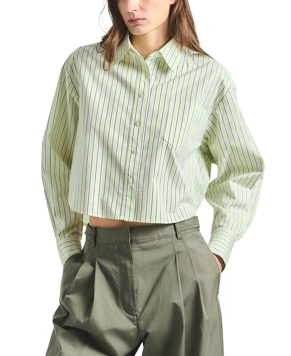 Рубашка Derek Lam 10 Crosby Women's Evelina Shadow Yarn-Dyed Stripe Boxy