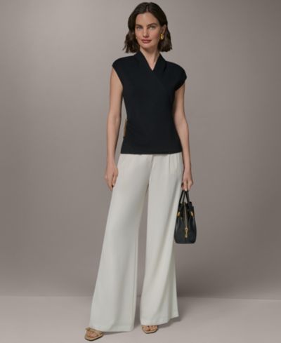 Donna Karan New York Women's Faux Wrap V-Neck Sweater