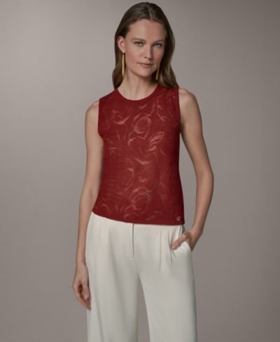 Donna Karan New York Женский прозрачный свитер без рукавов