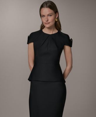 Женский топ пеплум с круглым вырезом Donna Karan New York
