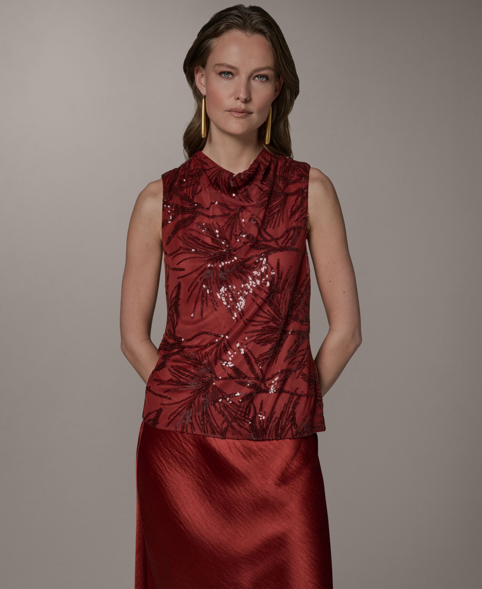 Donna Karan New York Women's Cowl Neck Top