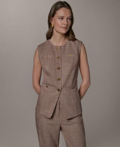 Женский жилет Donna Karan New York Crewneck Button-Front