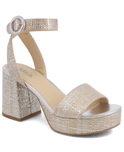 Сандалии MIA Women's Renee Raffia Block Heel Platform