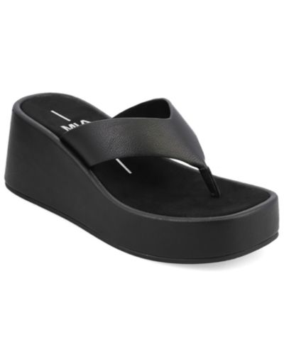 MIA Women's Niccola Platform Wedge Thong Sandals