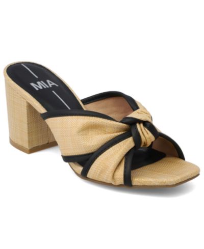 Женские сандалии MIA Women's Hania Raffia Knotted Block Heel Dress