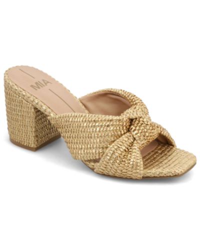 Женские сандалии MIA Women's Hania Raffia Knotted Block Heel Dress