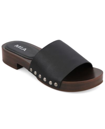 Женские сандалии-мюли MIA Women's Lanell Low Block Heel Studded Slide