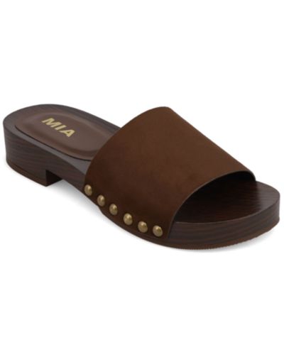 Женские сандалии-мюли MIA Women's Lanell Low Block Heel Studded Slide