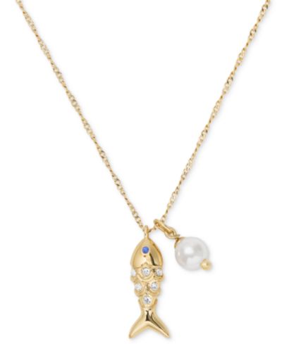 kate spade new york Gold-Tone Summer Daze Fish Short Pendant Necklace