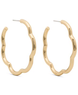 kate spade new york Gold-Tone Wave Hoop Earrings