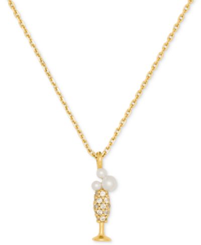 Золотистая подвеска kate spade new york Here's to You Short Pendant Necklace