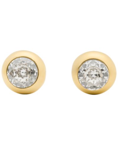 kate spade new york Золотистые серьги-гвоздики с круглым камнем из расплавленного стекла