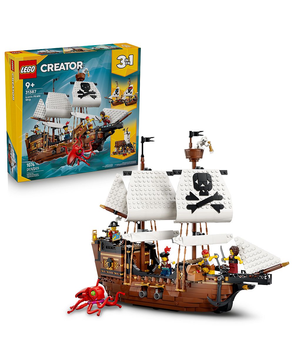 LEGO® Creator 3 in 1 Iconic Pirate Ship 31387 конструктор, 1074 детали, для детей от 9 лет