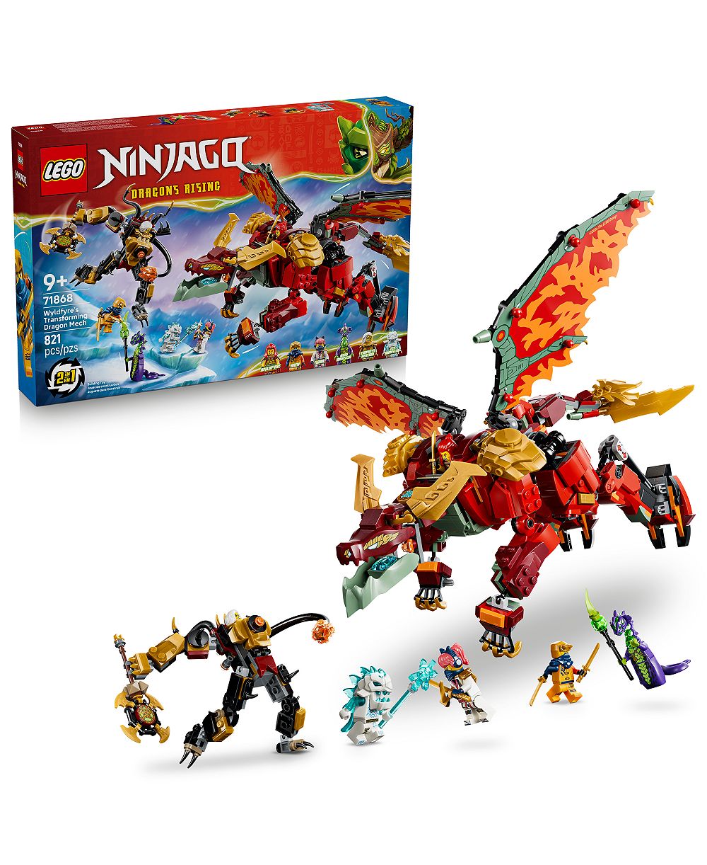 LEGO NINJAGO трансформирующийся дракон-мех Wyldfyre 71868, 821 деталь
