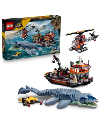 LEGO Jurassic World Mosasaurus Dinosaur Boat Attack 77983, 703 Pieces