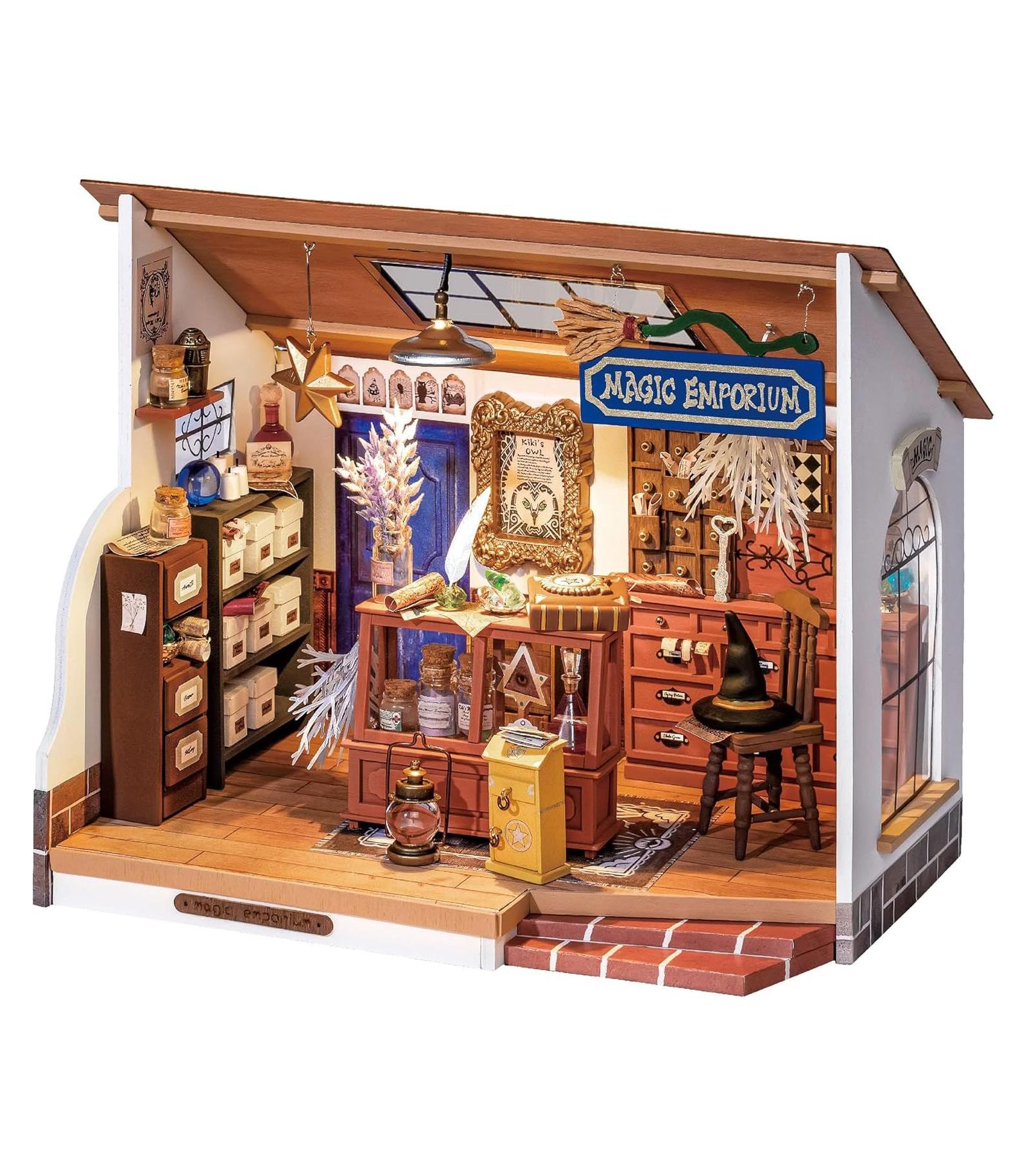 Robotime DIY Miniature Dollhouse Kit Tiny House DIY Kit 1:20 Miniature House Miniature Hobbies for Christmas Decorations Gifts Book Nook Kits