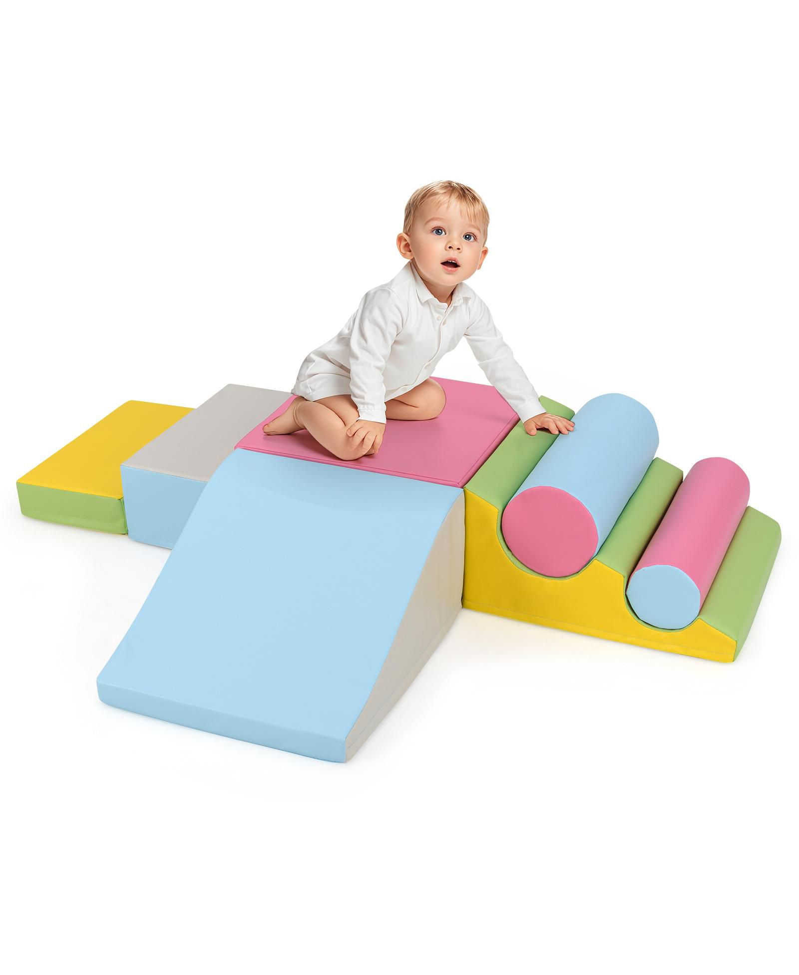 Набор мягких игровых блоков Mecale 7-Piece Foam Climbing Blocks для малышей