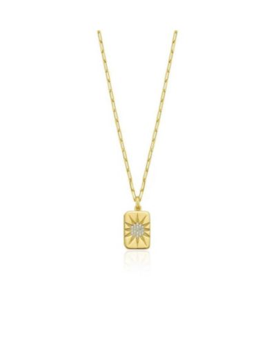 The Lovery Starburst Locket Necklace 14K Plated Sterling Silver