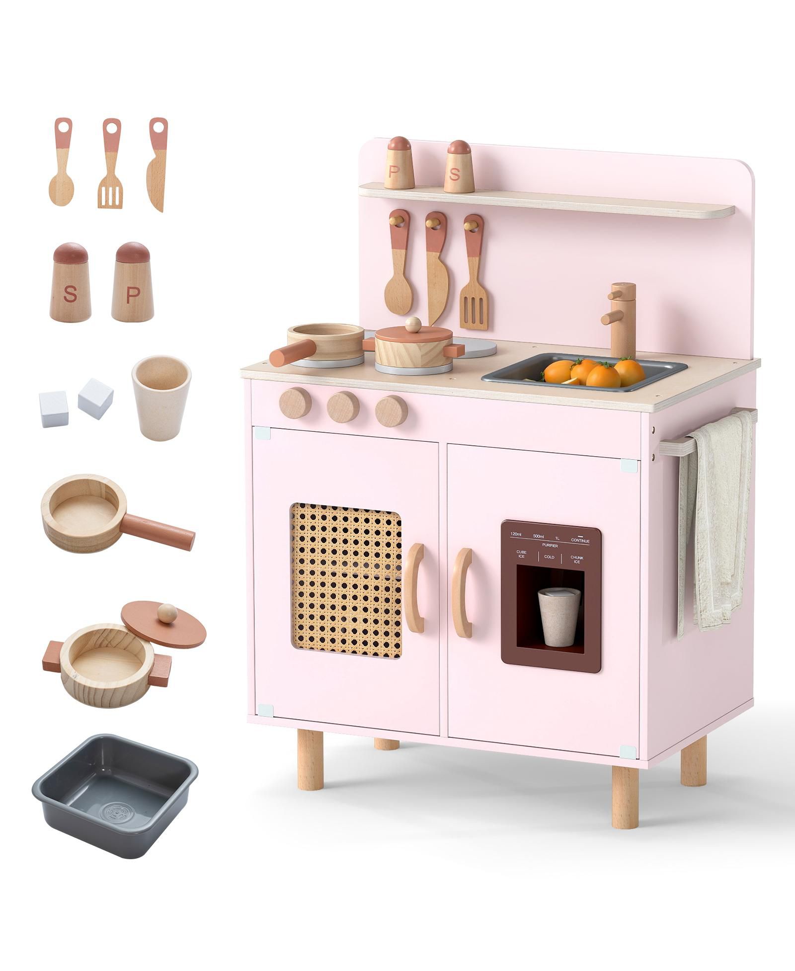 Детский игровой набор Mecale Wooden Pretend Kitchen с реалистичным льдогенератором