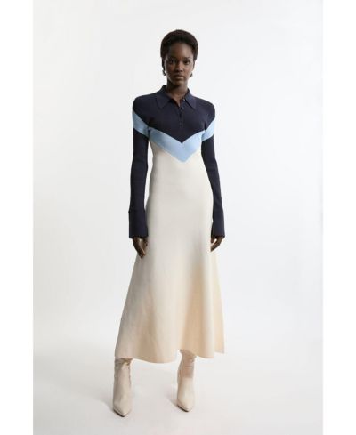 Karen Millen Женское трикотажное платье-поло макси