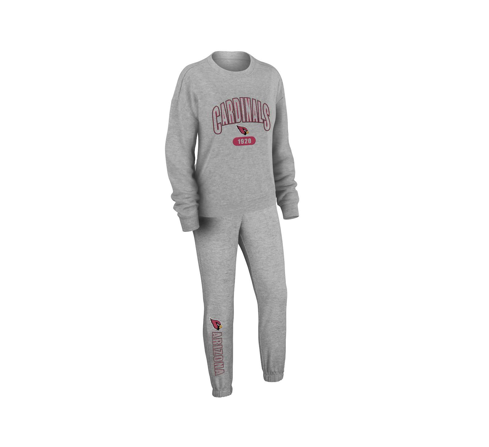 Wear By Erin Andrews Women's Heather Gray Arizona Cardinals Knit Long Sleeve Tri-Blend T-Shirt & Pants Set