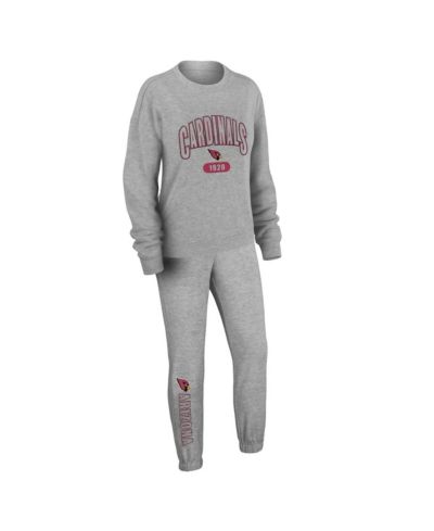Женский комплект WEAR by Erin Andrews Heather Gray Arizona Cardinals Knit Long Sleeve T-Shirt & Pants