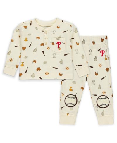 Wear By Erin Andrews Детский комплект для сна Waffle-Knit Cream Philadelphia Phillies