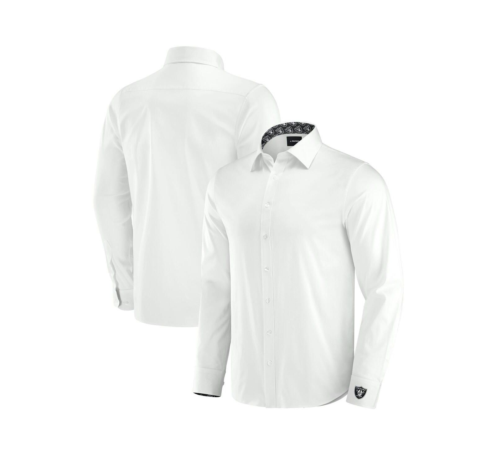 J. Palmer Men's White Las Vegas Raiders Man-In-Motion Long Sleeve Button-Up Dress Shirt
