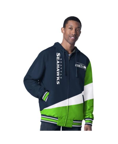 Мужская двусторонняя куртка с капюшоном G-III Sports by Carl Banks Seattle Seahawks Dual Threat, цвет College Navy/Charcoal