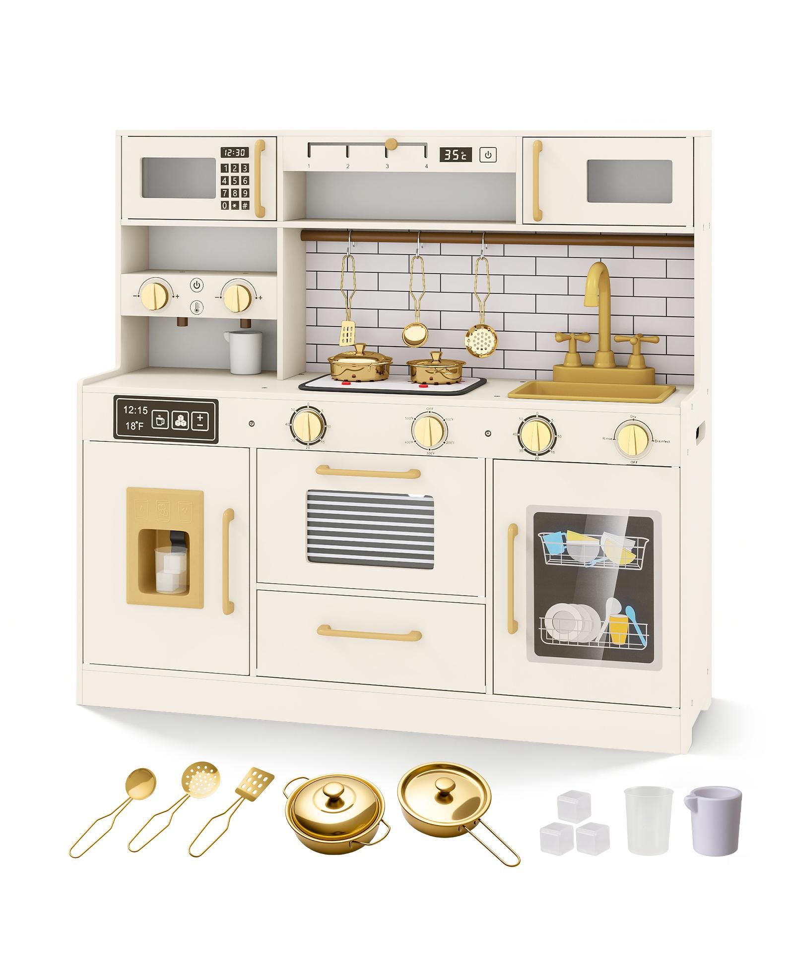 Игровой набор детской кухни Mecale с плитой и диспенсером для воды
