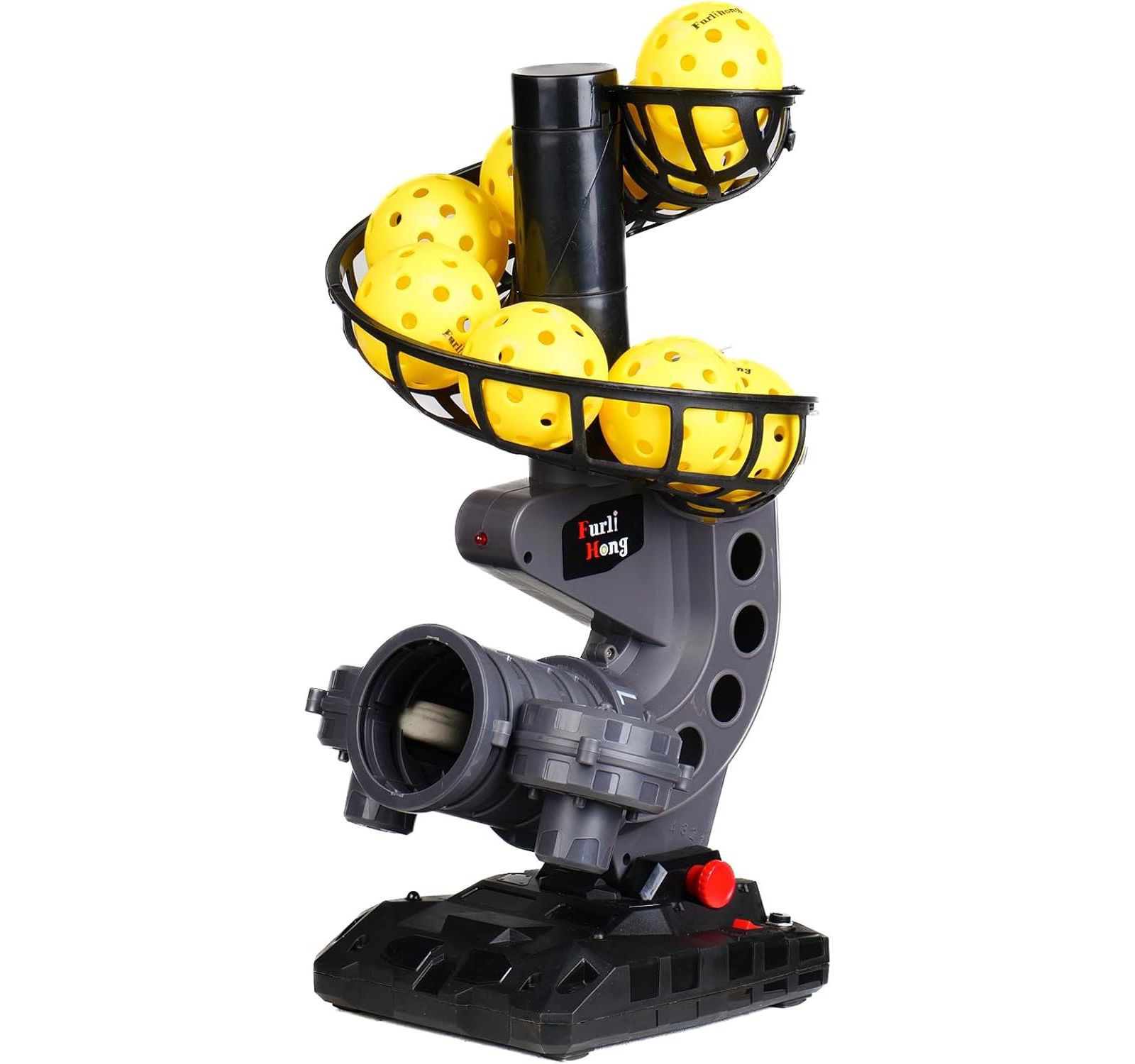 Furlihong Portable Pickleball Pitching Machine with 4 Adjustable Angles Includes 9 Standard Size Pickleballs Battery or Power Bank Powered