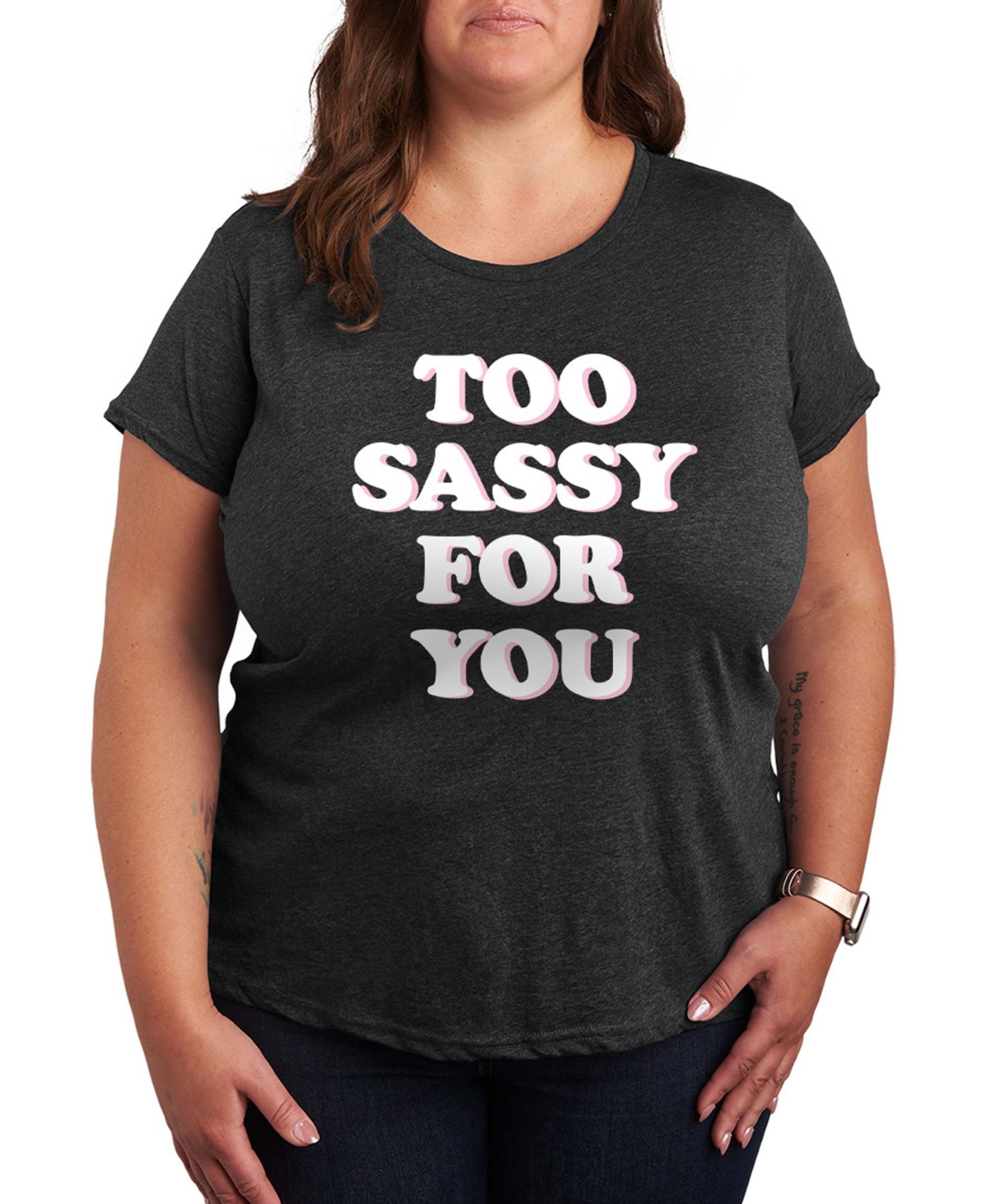 Hybrid Apparel Plus Size футболка с коротким рукавом и графическим принтом Instant Message Too Sassy For You