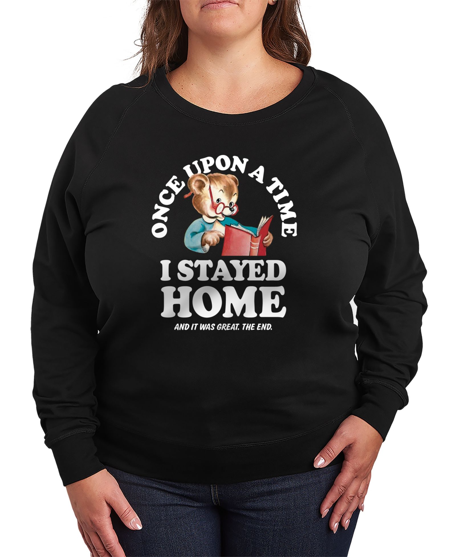 Мужская футболка Hybrid Apparel Plus Size Instant Message Once Upon Time Stayed Home French Terry Long-Sleeve