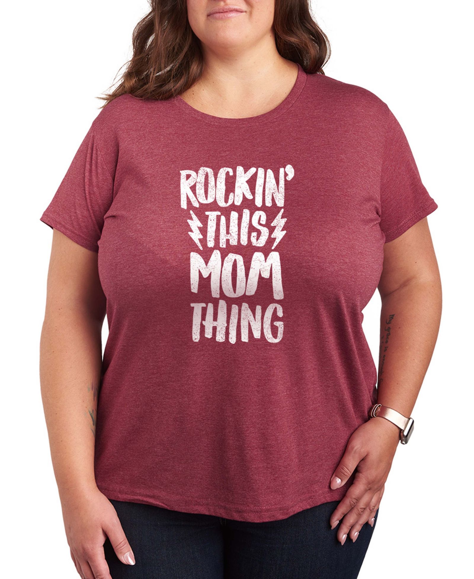 Hybrid Apparel Plus Size Графическая футболка Instant Message Rockin This Mom Thing