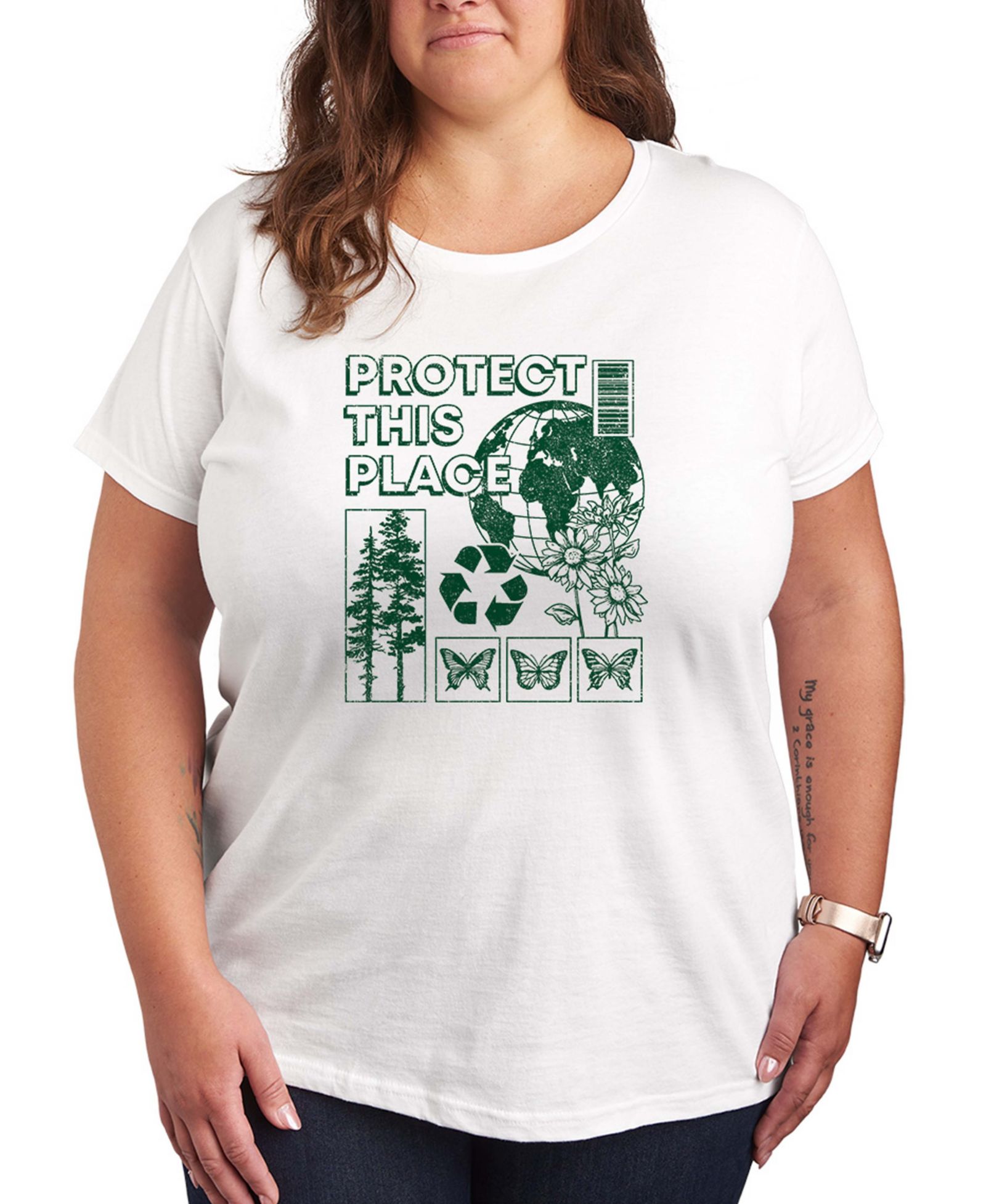 Hybrid Apparel Plus Size Instant Message Protect This Place Short-Sleeve Graphic T-Shirt