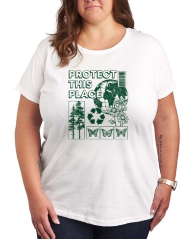 Hybrid Apparel Plus Size Instant Message Protect This Place Short-Sleeve Graphic T-Shirt