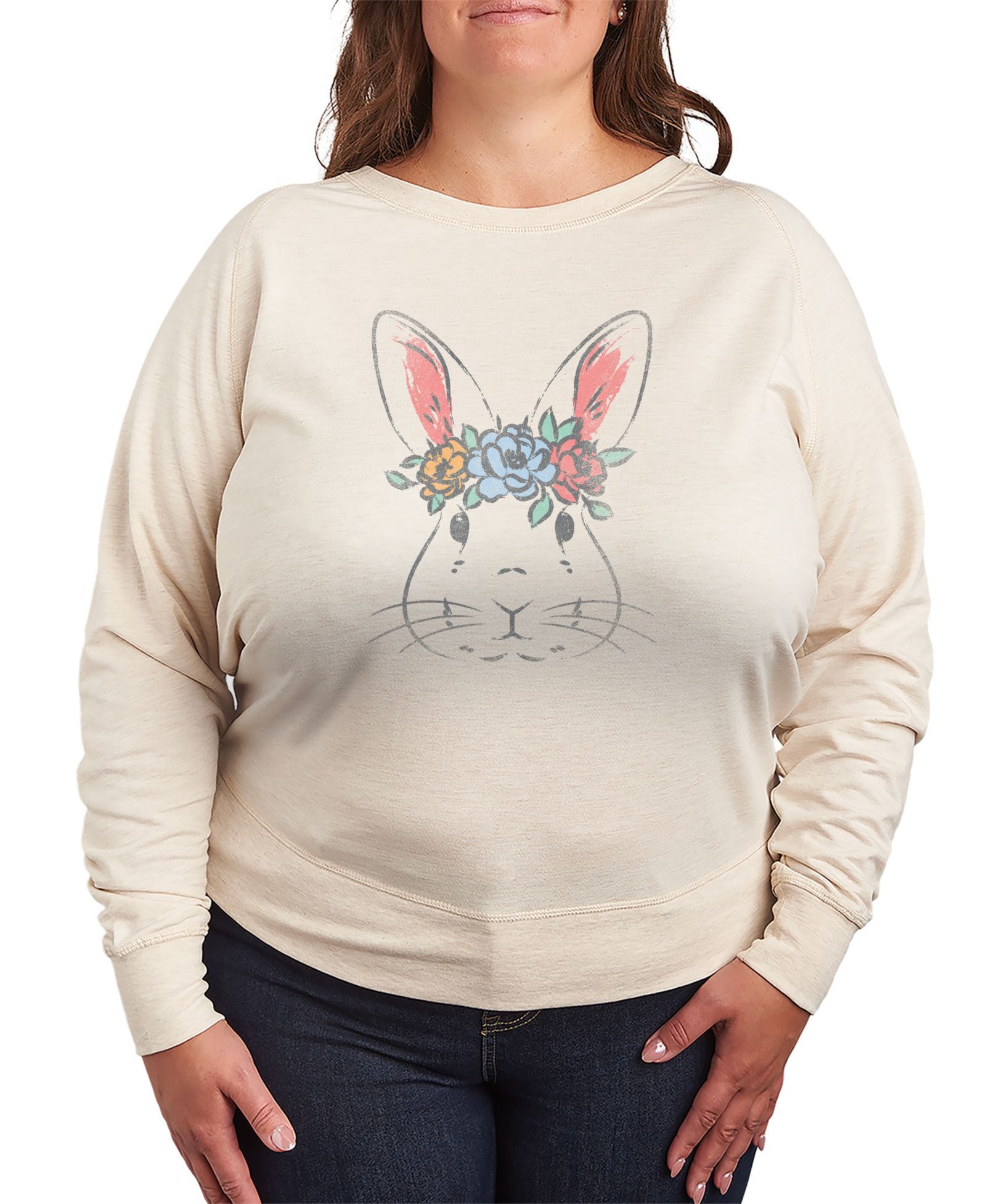 Hybrid Apparel Plus Size лонгслив с принтом кролика, винтажный стиль