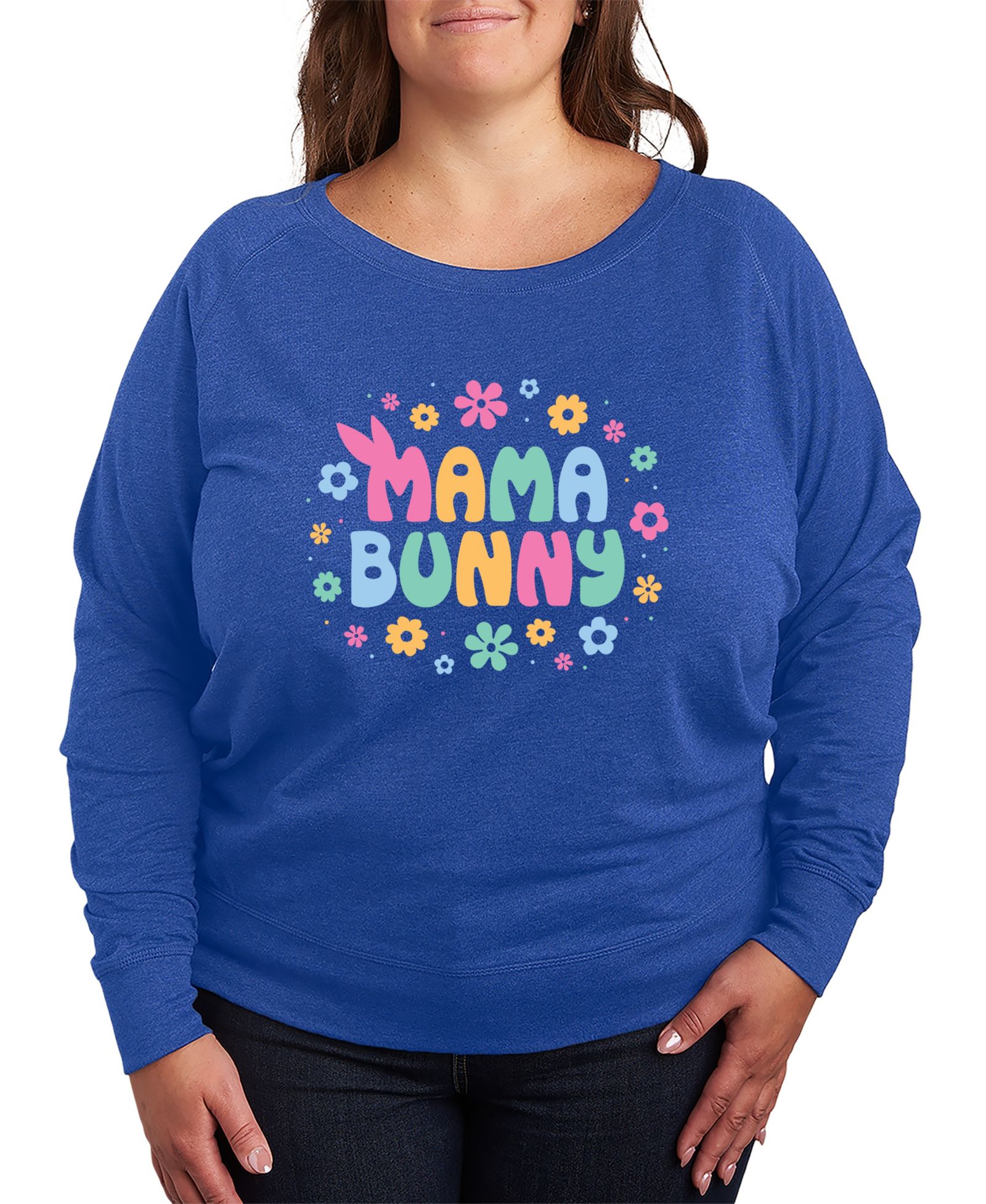Футболка Hybrid Apparel Plus Size Instant Message Bunny Mama French Terry Long-Sleeve