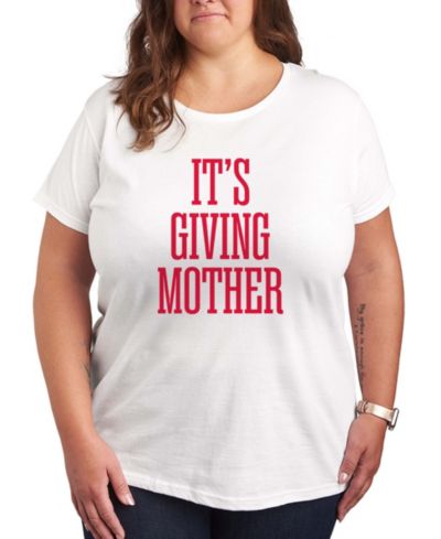 Hybrid Apparel Plus Size Instant Message Its Giving Mother Short-Sleeve Graphic T-Shirt