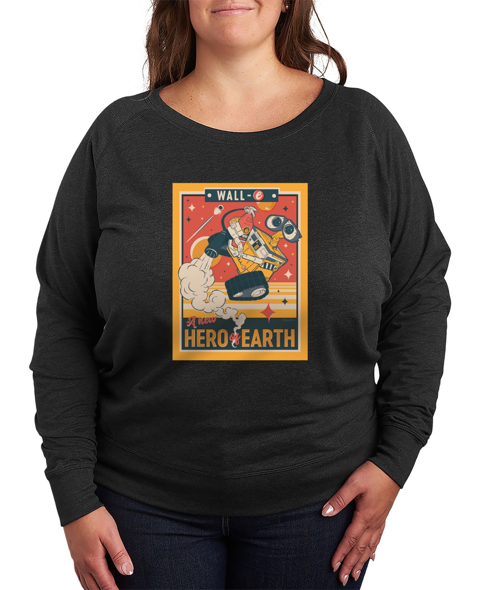 Футболка Hybrid Apparel Plus Size Wall-E New Hero Of Earth French Terry с длинным рукавом