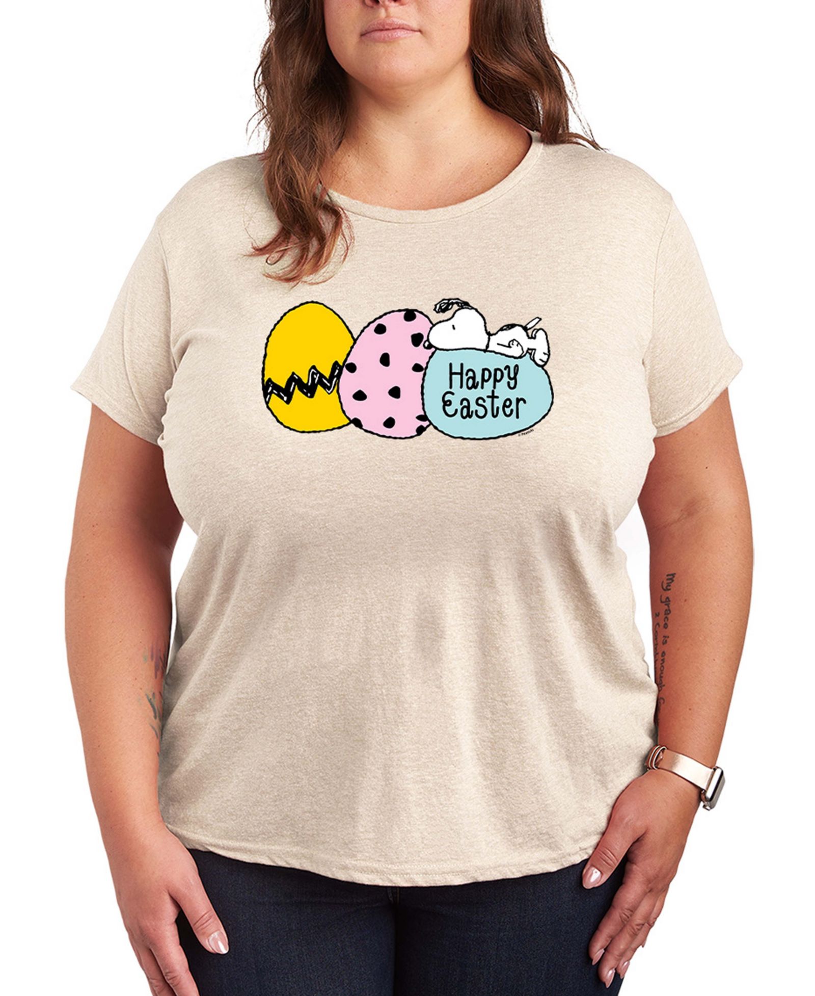 Hybrid Apparel Plus Size футболка с принтом Snoopy Happy Easter Eggs