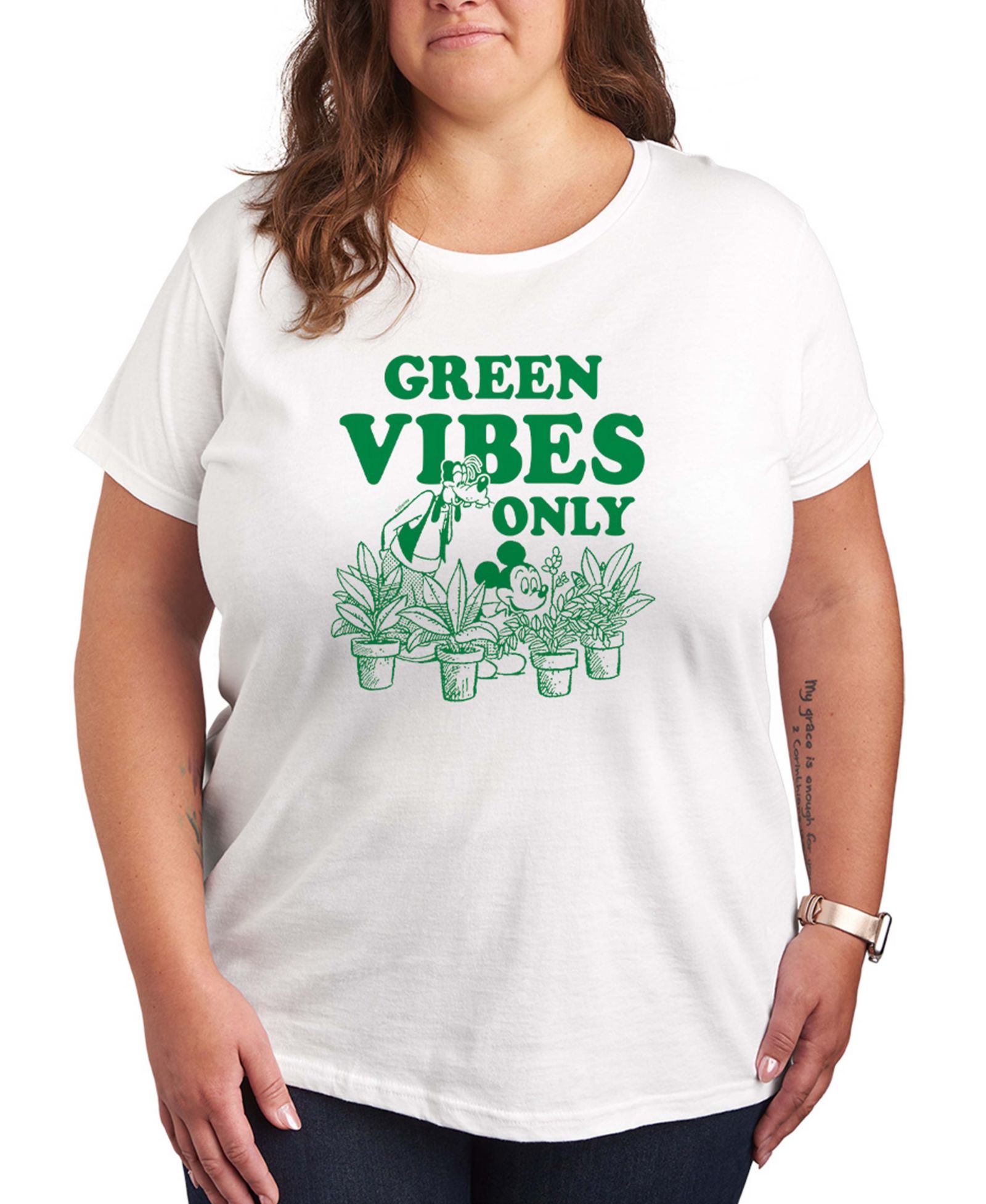 Футболка Hybrid Apparel Plus Size Disney Green Vibes Only с коротким рукавом