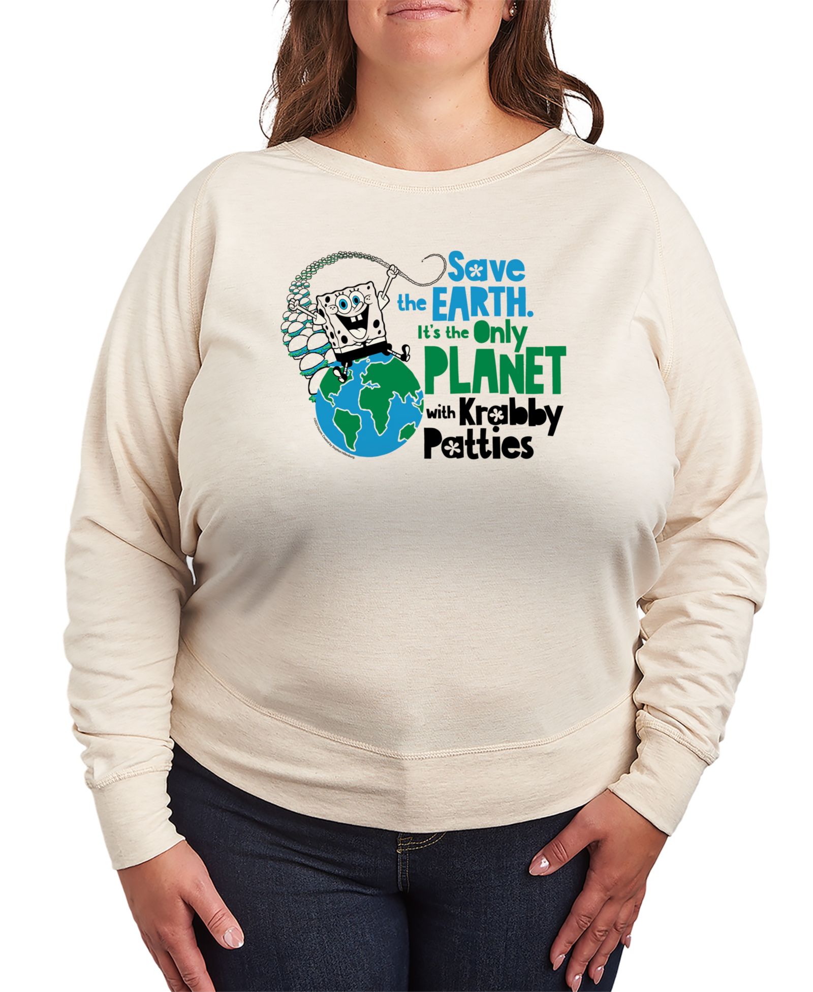 Футболка Hybrid Apparel Plus Size Save The Earth French Terry с длинным рукавом и брюки квадратного кроя