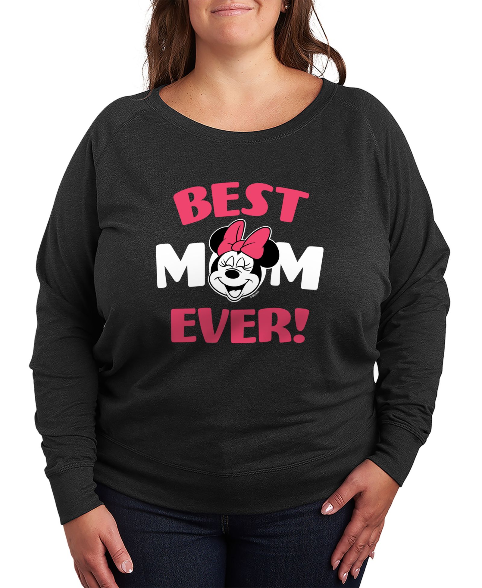 Hybrid Apparel Футболка Disney Best Mom Plus Size из футера с длинным рукавом