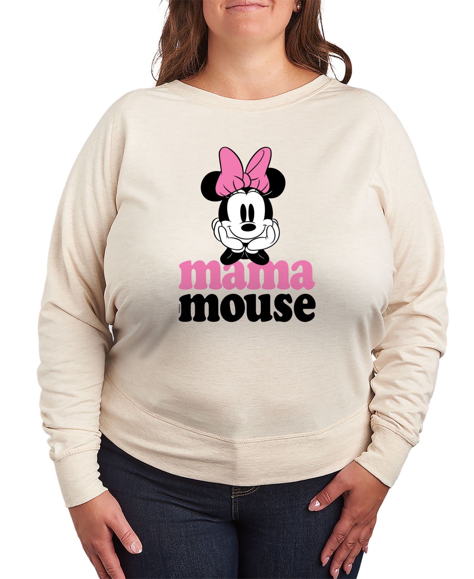 Hybrid Apparel футболка с длинным рукавом из футера Disney Mama Mouse Minnie, Plus Size