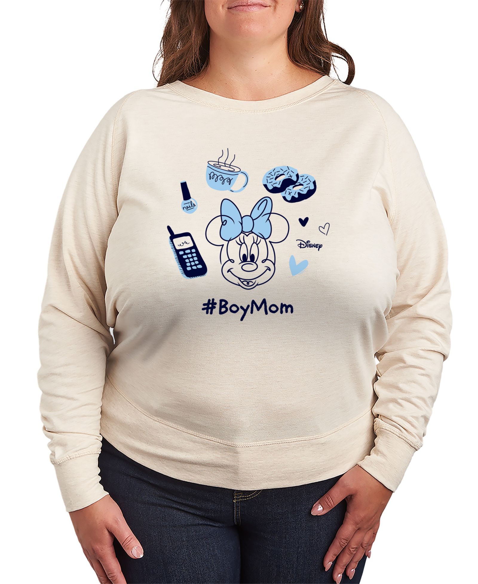 Детская футболка Hybrid Apparel Plus Size Disney Boy Mom Minnie из футера с длинным рукавом