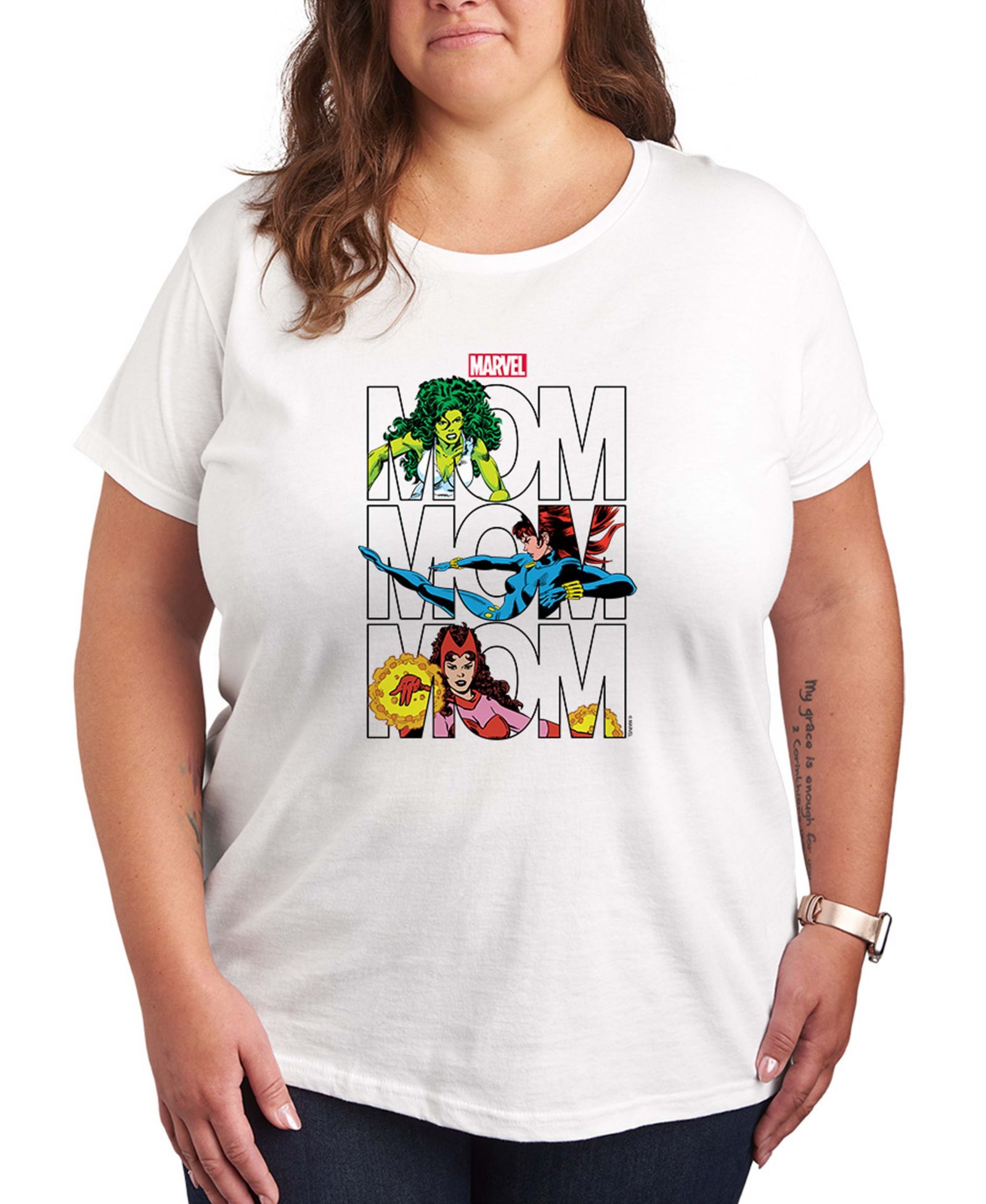 Hybrid Apparel Marvel Mom футболка Plus Size с коротким рукавом