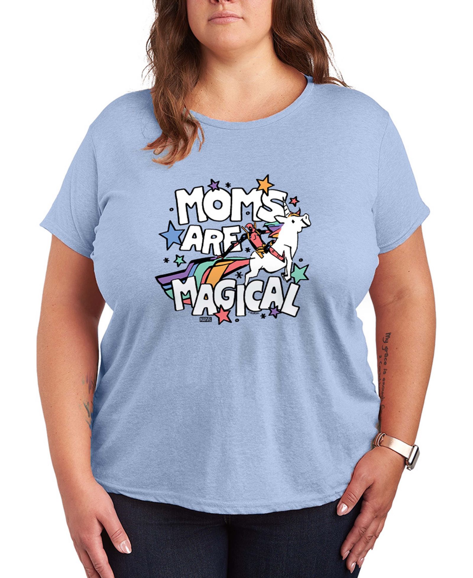 Hybrid Apparel футболка Plus Size Marvel Moms Are Magical с принтом, короткий рукав