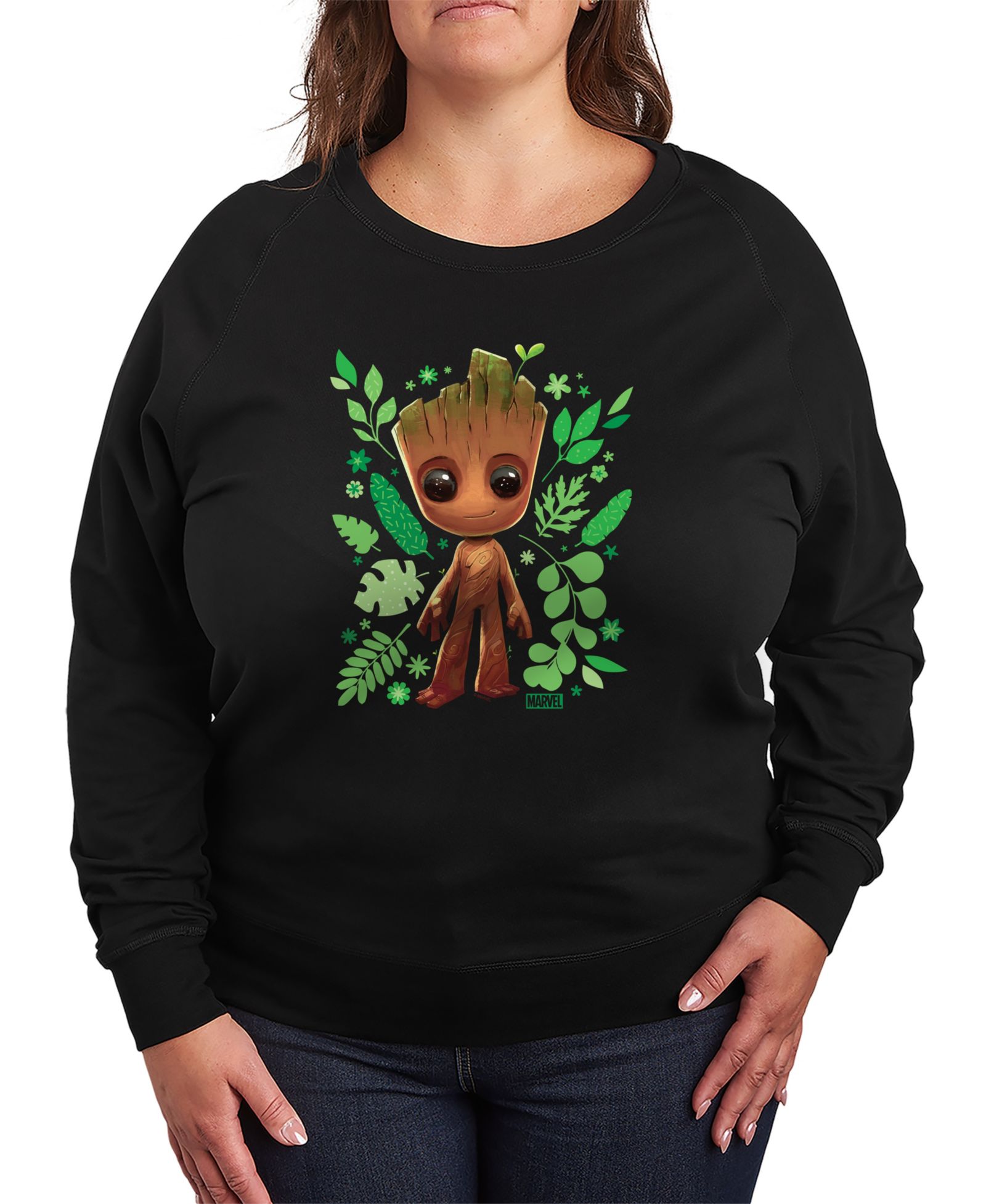 Hybrid Apparel футболка с длинным рукавом Guardians Of The Galaxy Baby Groot, Plus Size