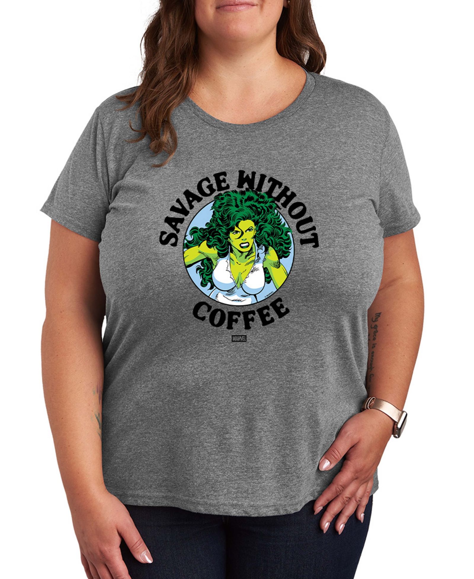 Футболка Plus Size Hybrid Apparel She-Hulk Savage Graphic с коротким рукавом